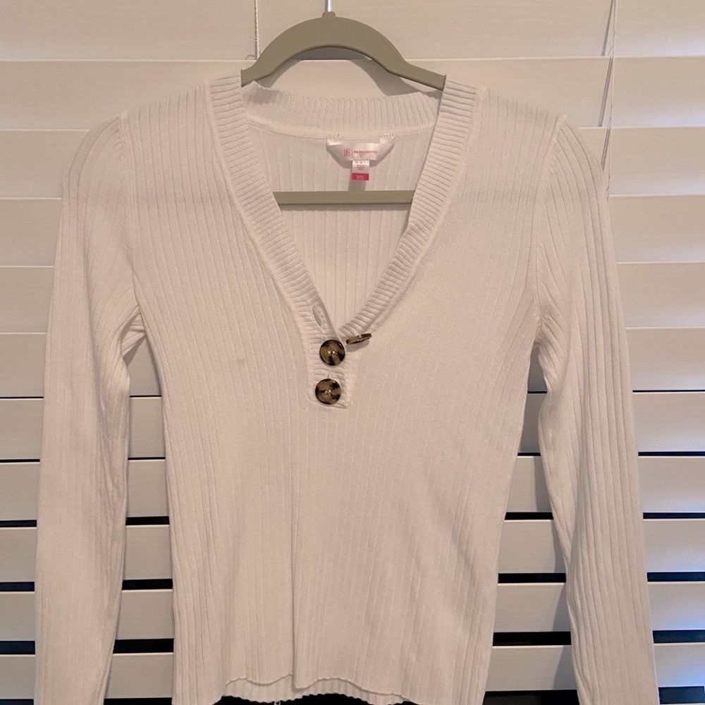 Button light cream colored long sleeve sweater
